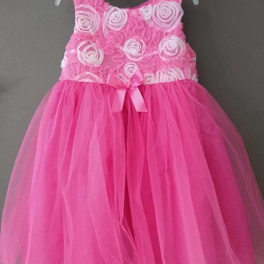 Girls size 6x pink & white flower fancy dress